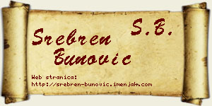 Srebren Bunović vizit kartica